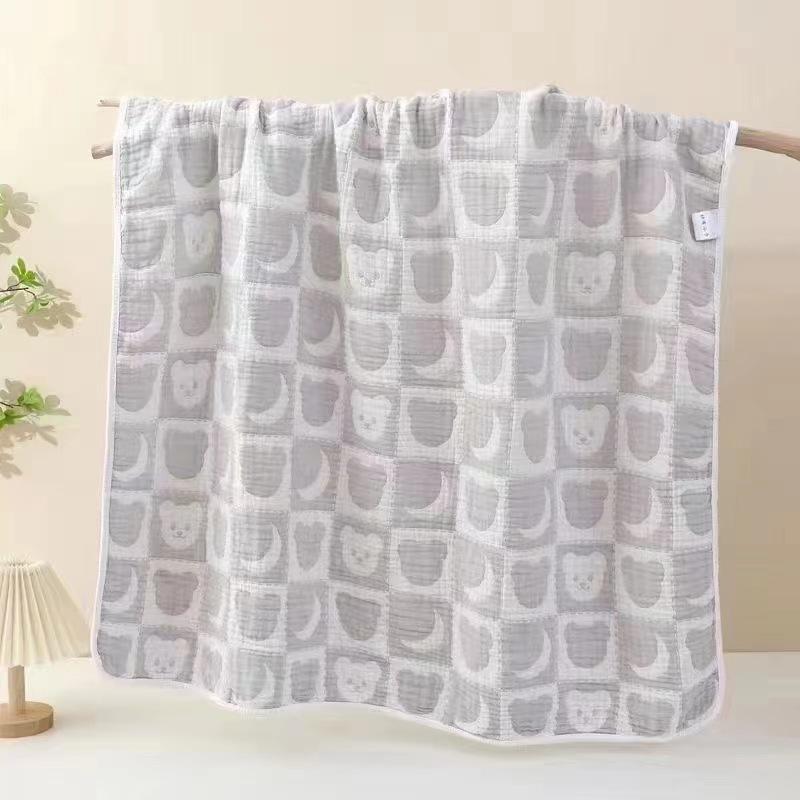 ベビー バスローブ 湯上げタオル 竹繊維 六重ガーゼケット 春秋 かわいい柄 吸水速乾 柔らかい ブラン..