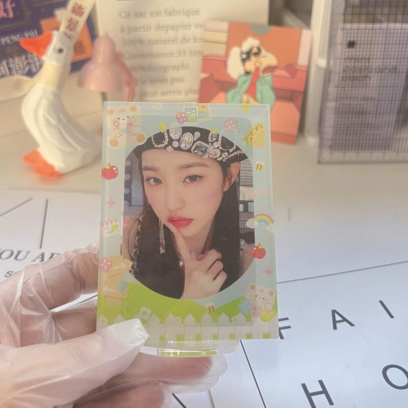 フォトフレーム 韓国 アクリル デコレーション ピクニック 小熊 うさぎ トレカ デコ 10cm かわいい カ..