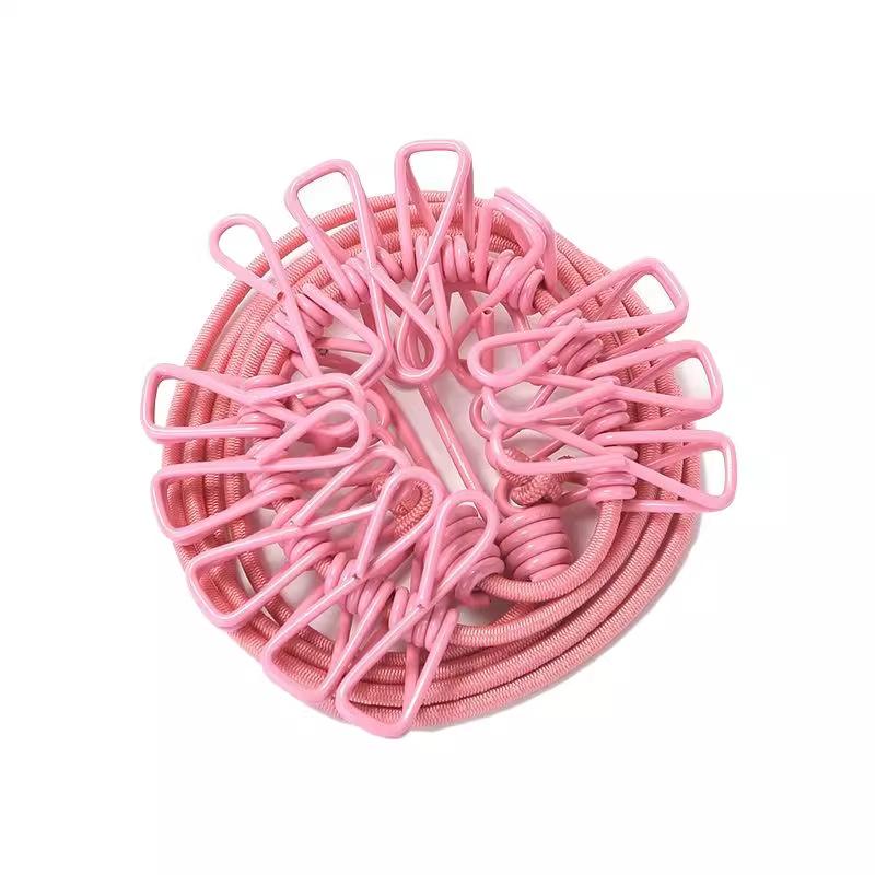 物干し 室内 屋外 ポータブル 洗濯ロープ 防風 旅行 部屋干し 伸縮 折りたたみ ピンク グリーン ブラッ..