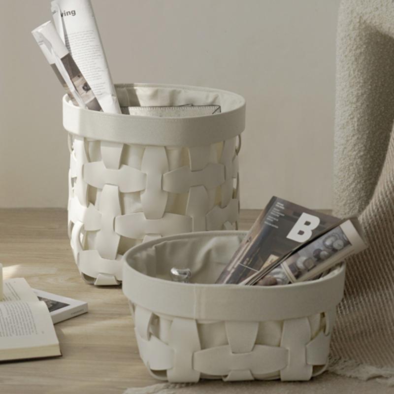 収納かご レザー ランドリーバスケット 汚れ物入れ 現代風 シンプル ホテル 民宿 家庭用 編み込み バス..