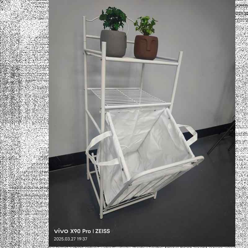 収納用品 ランドリーバスケット 洗濯カゴ 脱衣かご ランドリー収納 汚れ物入れ 金属製 大容量 シンプル(x3)