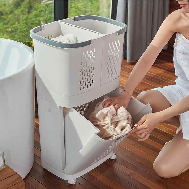 ランドリーバスケット 大容量 キャスター付き 洗濯かご 持ち運び 浴室 脱衣所 収納ボックス ランドリー..