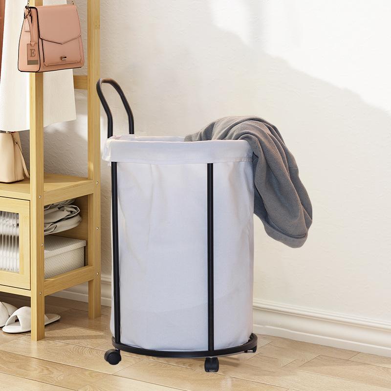 ランドリーバスケット 大容量 布製 メタルフレーム 洗濯カゴ ランドリー収納 雑貨 脱衣かご 着替え