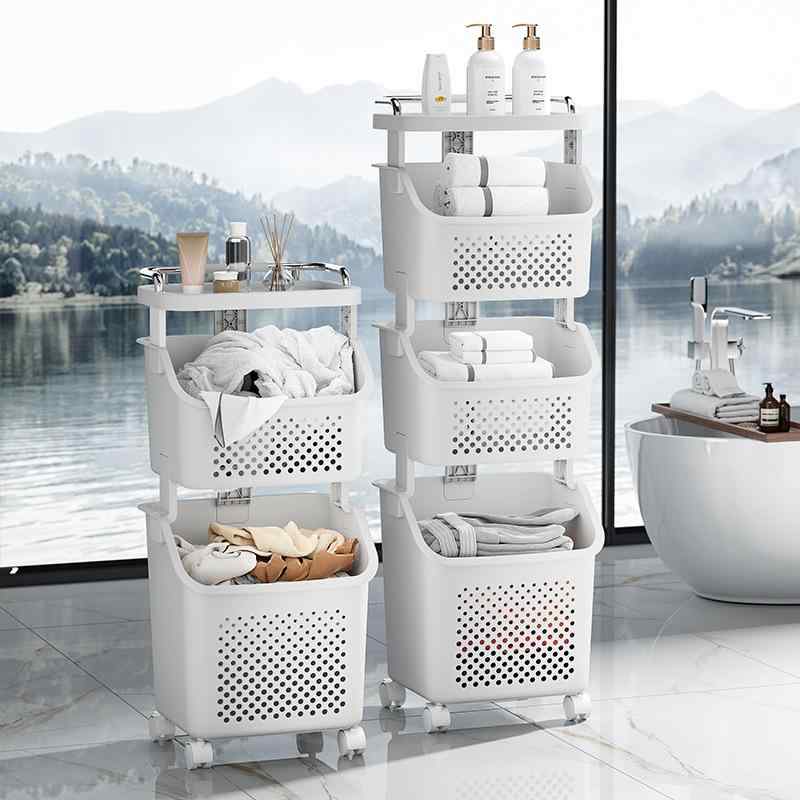 収納ボックス ランドリーバスケット 多機能 2段 3段 キャスター付き ランドリーラック 洗濯カゴ 脱衣かご ランドリー収納 家庭用 シンプル