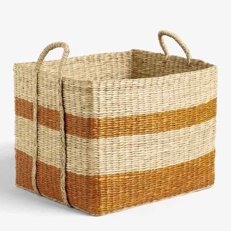 収納かご バスケット 海草 手編み ダブルハンドル ピクニック ランドリー おもちゃ 衣類 新中式(x50)