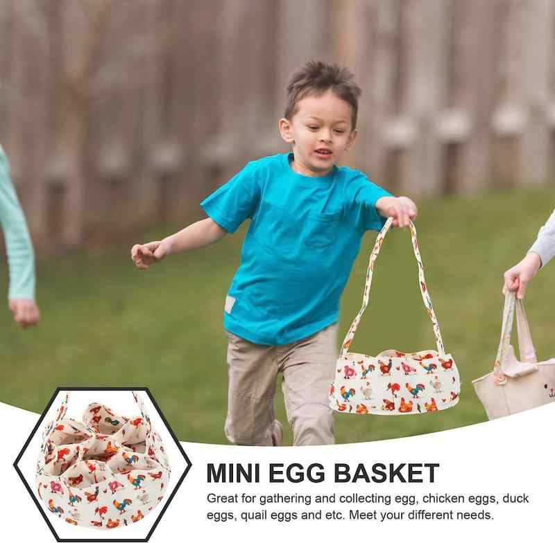 卵 収納 バスケット 鶏卵 アヒル卵 7袋 オックスフォード布 ファームハウス風(x5)