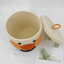 収納バスケット かわいい 豚柄 コットン ロープ製 ランドリーバスケット リビング 寝室 雑貨収納(x50)