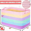 収納かご レディース 大容量 コットンロープ バスケット ランドリーバスケット おもちゃ箱 衣類収納 リビング収納 雑貨収納 カラフル(x100)