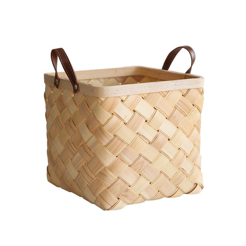 かご レディース 木片 バスケット パンかご 収納かご フルーツバスケット おもちゃ箱(x50)