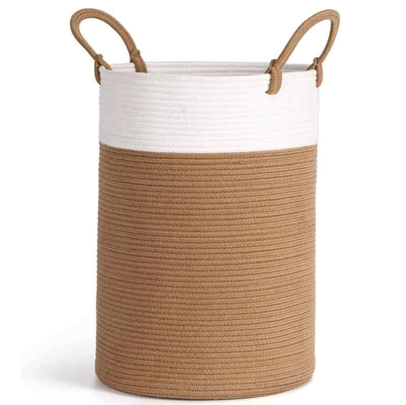 収納かご レディース メンズ 綿ロープ バスケット 丸型 ランドリーバスケット 衣類 おもちゃ 収納ボッ..
