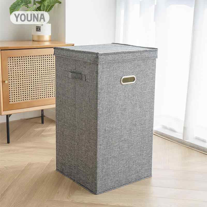 ランドリーバスケット 大容量 折りたたみ式 リネン風 布製 収納ボックス ランドリーボックス 洗濯かご ..