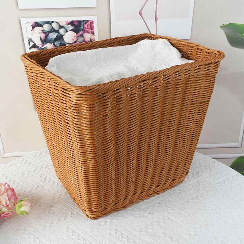 ランドリーバスケット ランドリーボックス PP仿藤 手編み ランドリー収納 洗濯カゴ 脱衣かご 汚れた衣..