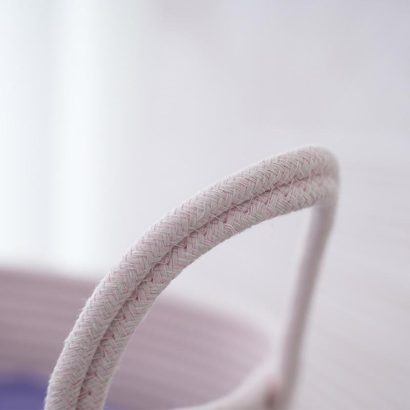 収納かご ランドリーバスケット 大容量 コットンロープ バスケット 持ち手付き 衣類収納 おもちゃ箱(x5)