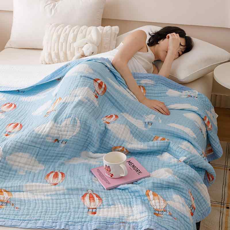 ベビー おくるみ ガーゼケット A類 全綿 夏 接触冷感 タオルケット 6重ガーゼケット 110 110cm 120 150cm ブランケット 恐竜 クマ イチゴ柄