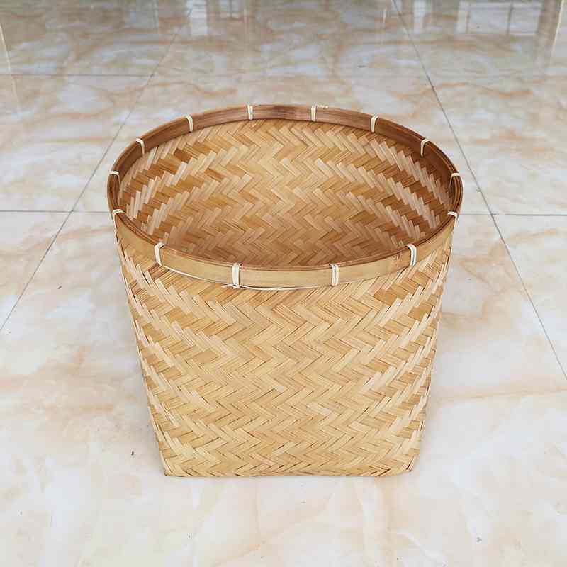 収納かご 竹製 バスケット ランドリーバスケット 籐かご 籠 収納ボックス ナチュラル 田園風(x10)