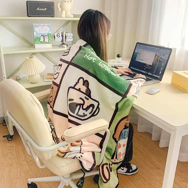 毛布 ひざ掛け 薄手 オフィス 昼寝 膝掛け ブランケット 肩掛け 厚手 ポリエステル 学生寮 秋冬(x2)