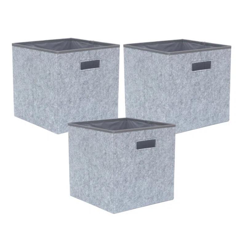 収納ボックス レディース メンズ ランドリーバスケット フェルト 無地 シンプル 衣類 おもちゃ 収納 グレー(x50)