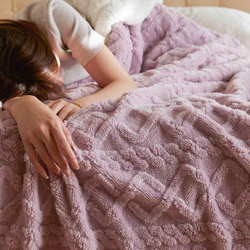 毛布 秋冬 ブランケット タオルケット ひざ掛け ポリエステル ストライプ柄 厚手 大判 茶緑 湖藍 パー..