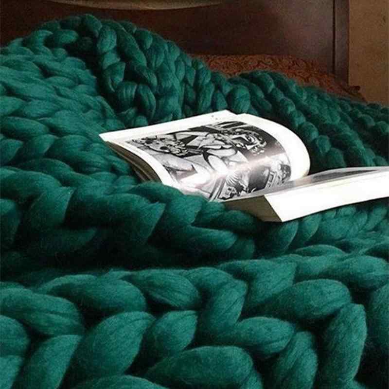 ブランケット 北欧 手編み 毛糸 コットン ニット 大判 ひざ掛け ベビー 新生児 写真撮影 背景 冬 ホワ..