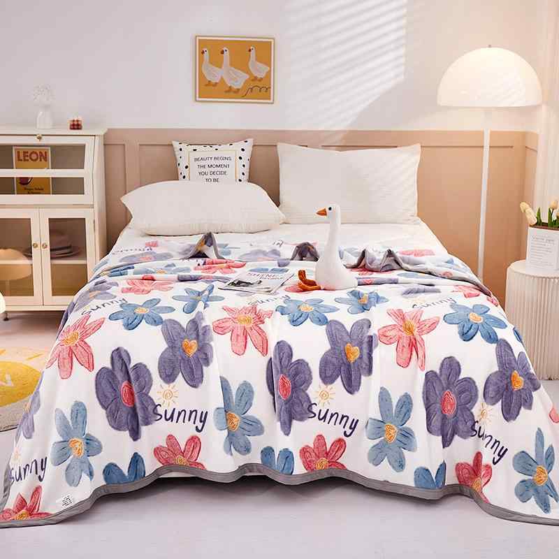 毛布 厚手 ブランケット ひざ掛け 子供用 寝具 エアコン 対策 ポリエステル 植物 花柄 120*200cm 150*200cm 180*200cm 200*230cm 暖か 春秋