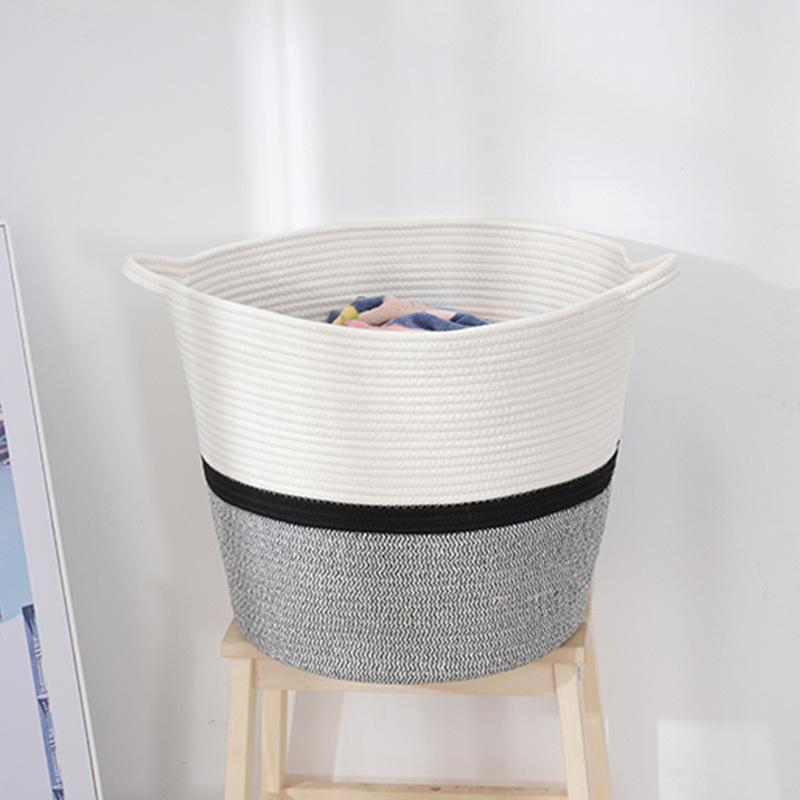 収納かご ランドリーバスケット コットン ロープ バスケット 衣類 おもちゃ 収納 北欧 シンプル おしゃれ 寝室 リビング(x50)