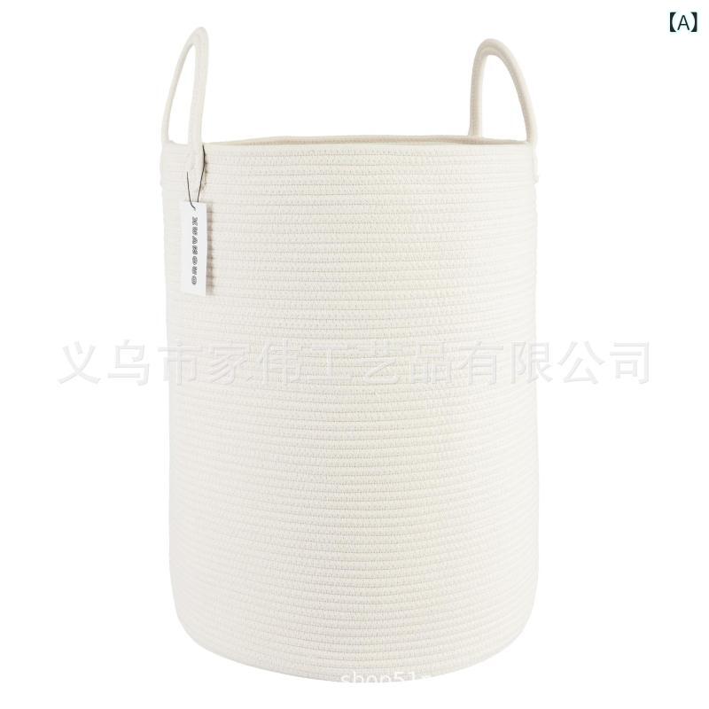 収納ケース レディース キッズ 折りたたみ式 ランドリーバスケット 綿ロープ おもちゃ箱 衣類収納 洗濯カゴ 持ち運び便利