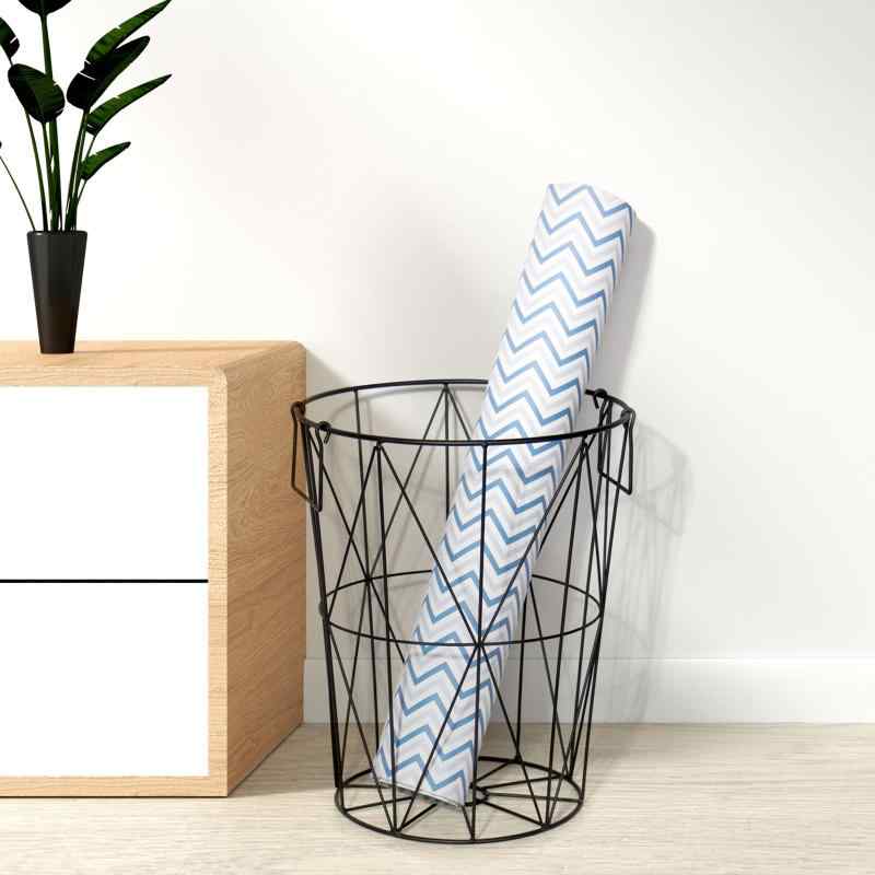 収納ボックス アイアン ランドリーバスケット ダストボックス 大容量 北欧風 文具 バッグ 雑誌 衣類 収納 ブラック(x2)