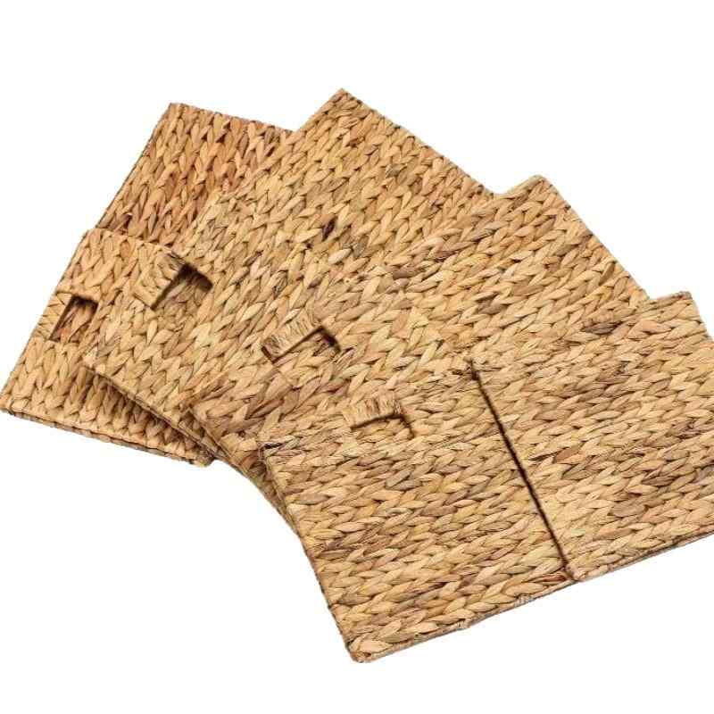 収納かご レディース 水草 草編み 折りたたみ ランドリーバスケット おもちゃ箱 衣類収納