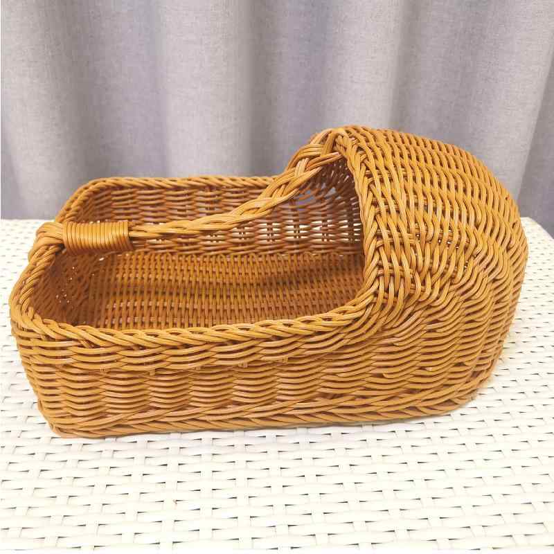 ランドリーバスケット 客室用 スリッパ収納 籐編み風 PP製 汚れた衣類入れ リモコン 文具 フルーツ 化..