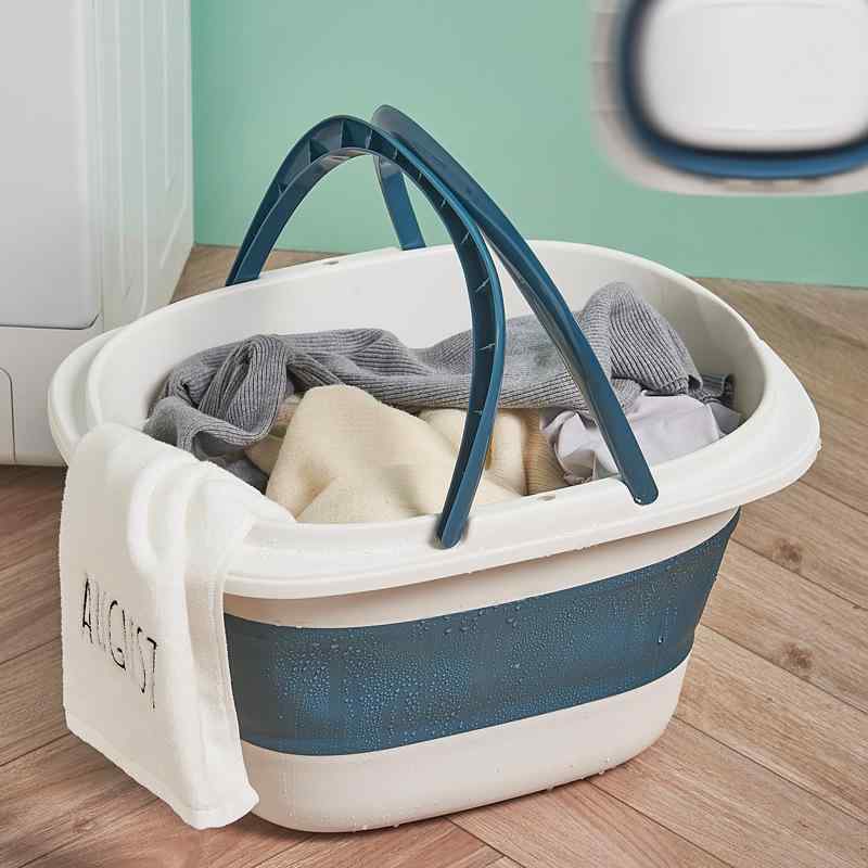 洗濯かご レディース キッズ 折りたたみ ランドリーバスケット 大容量 浴室 脱衣かご 持ち手付き グレー ブルー ピンク(x10)