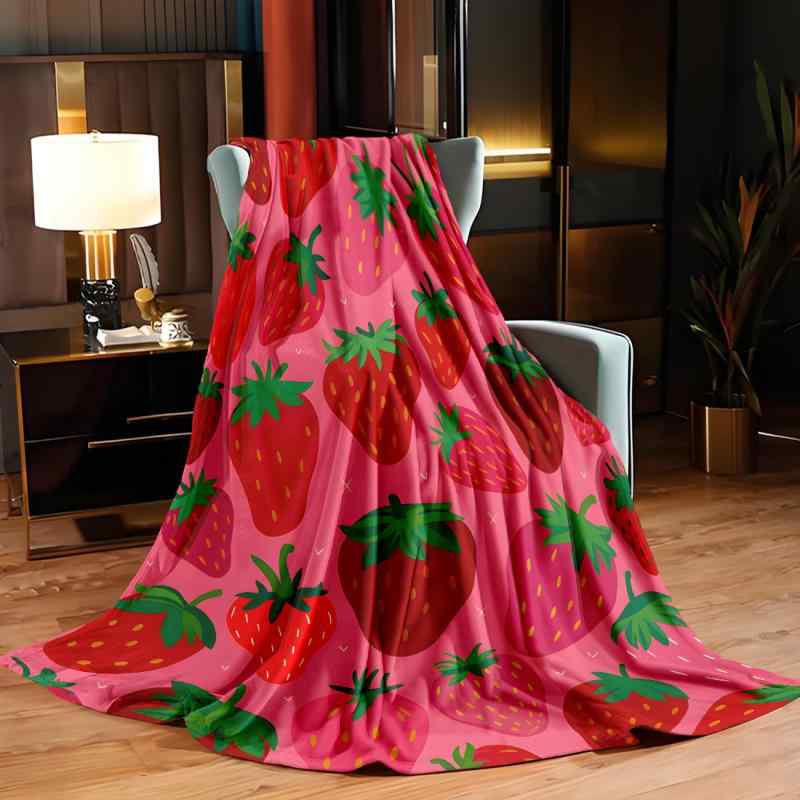 毛布 ブランケット ギフト 苺 イチゴ柄 レトロ 映画 フィルム柄 モダン かわいい おしゃれ 寝具(x2)