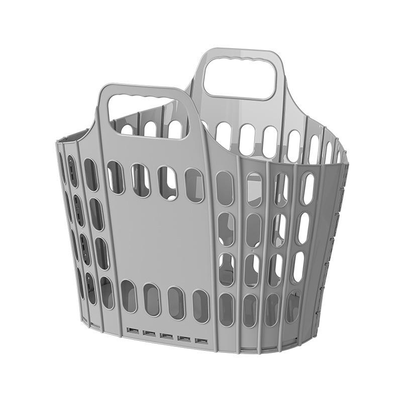 2個セットランドリーバスケット レディース メンズ兼用 折りたたみ 壁掛け 大容量 洗濯かご ランドリー収納 プラスチック製 脱衣かご・カラー: 米白.グレー.粉红色・用途: 浴室・素材: プラスチック (PP)・スタイル: 現代的.シンプル