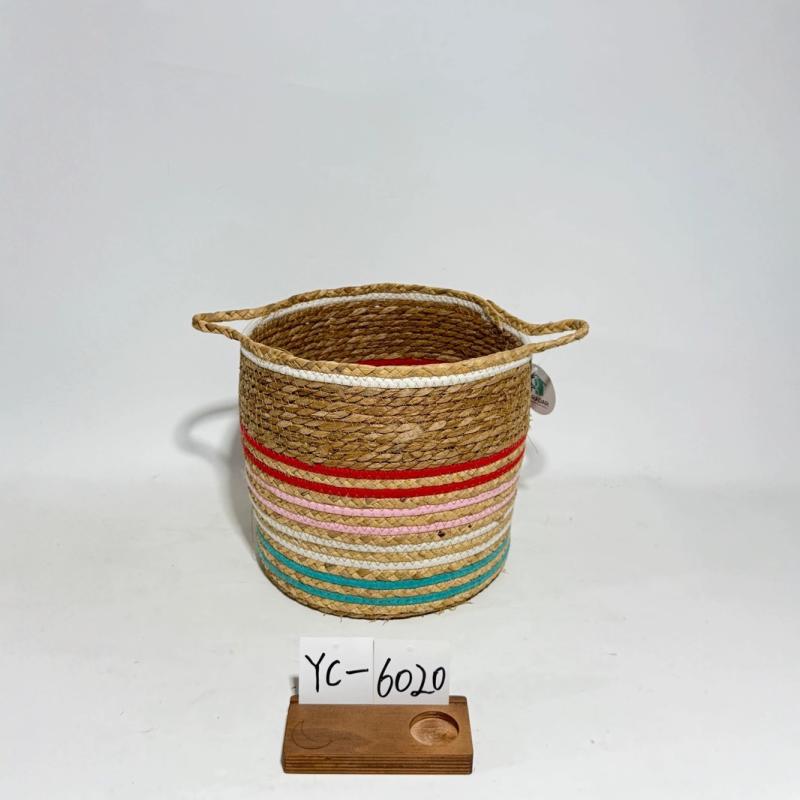 収納かご レディース ランドリーバスケット 草編み 柳編み 混紡 大容量 34cm 23cm 21cm ブルー グリーン パープル(x200)