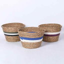 収納かご レディース ホームストレージ 日用品 手提げ 洗濯かご 水草 綿 ロープ 切り替え 編み込み 整理 34 21 23cm CD リモコン 果物 磁気カ...