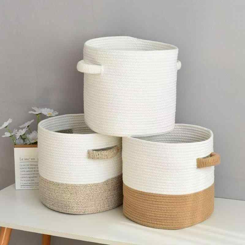 収納かご レディース 綿ロープ バスケット ランドリーバスケット 玩具 雑貨 収納ボックス おしゃれ か..