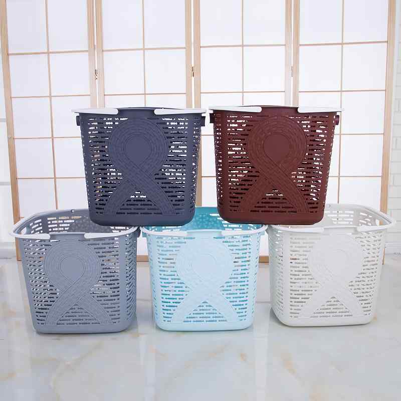 ランドリーバスケット 大容量 収納ボックス プラスチック製 洗濯かご 脱衣かご おもちゃ箱 ランドリー収納 米白 ランダム 青 深灰 浅灰 赤茶色(x5)