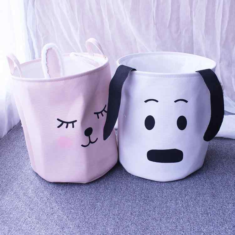 おもちゃ収納 ストレージボックス キッズ ベビー服 衣類整理 カゴ 巾着袋付き 防塵 大容量 布製 うさぎ..