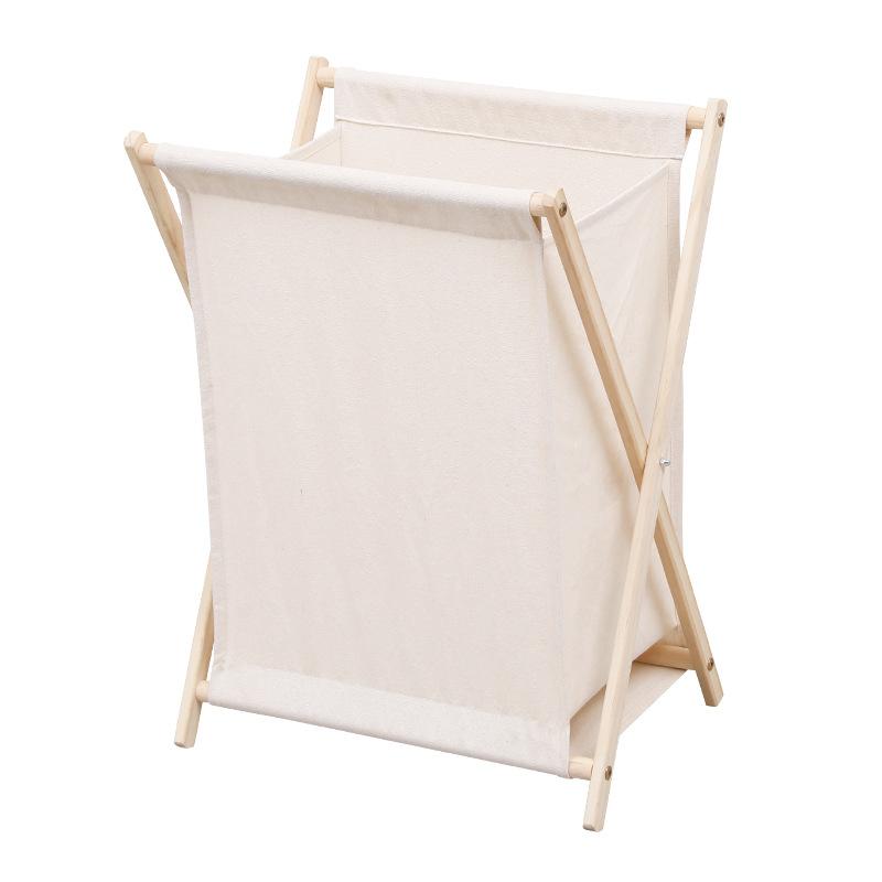 ランドリーバスケット 木製 折りたたみ式 汚れ物入れ 北欧風 布製 ランドリー収納 洗濯かご 浴室 脱衣所(x2)