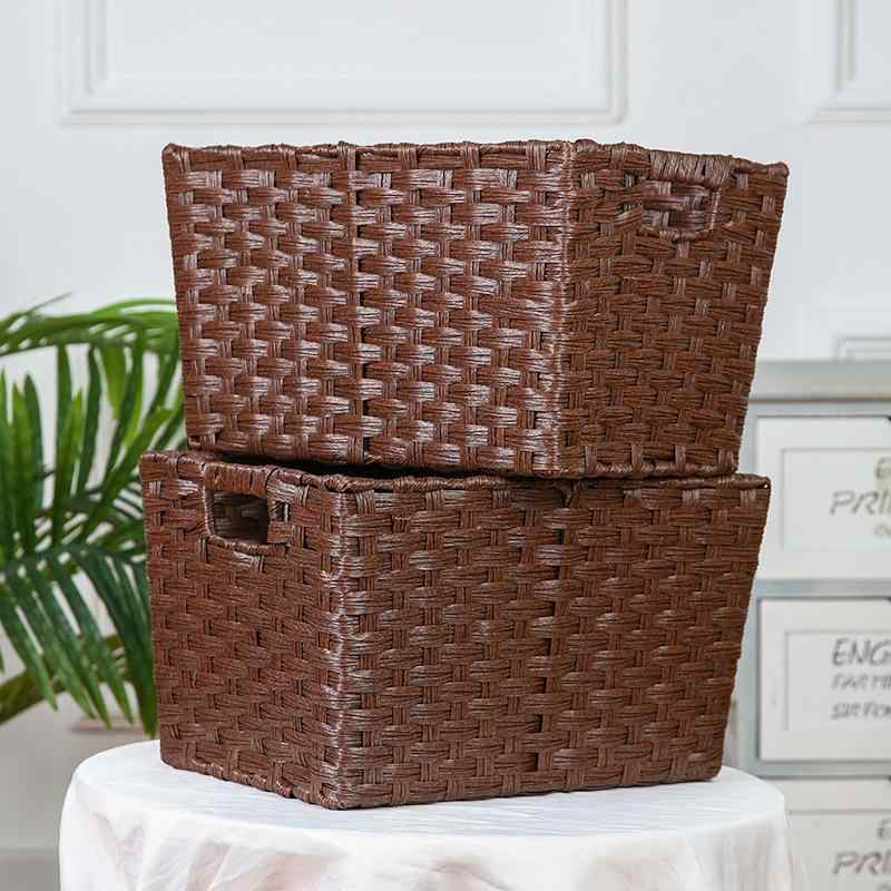 収納ケース レディース プラスチック製 編み込み風 ランドリーボックス 衣類収納 おもちゃ箱 整理ボッ..