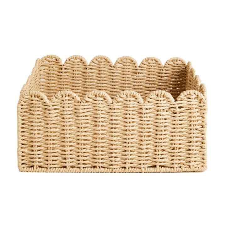 収納かご バスケット 編み込み 小物入れ CD リモコン 文具 フルーツ 野菜 薬 バッグ 雑誌 衣類 ランドリー(x100)