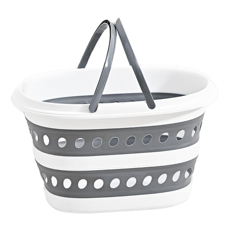 洗濯かご 折りたたみ式 ランドリーバスケット 収納ボックス 持ち手付き 脱衣かご 大容量 モカグレー マルタブルー