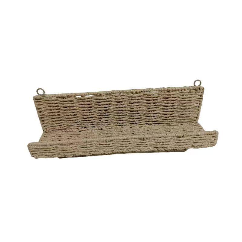 収納かご バスケット 美式カントリー風 ペーパーロープ 手編み ランドリーバスケット おもちゃ箱 衣類収納 雑誌収納 レトロ