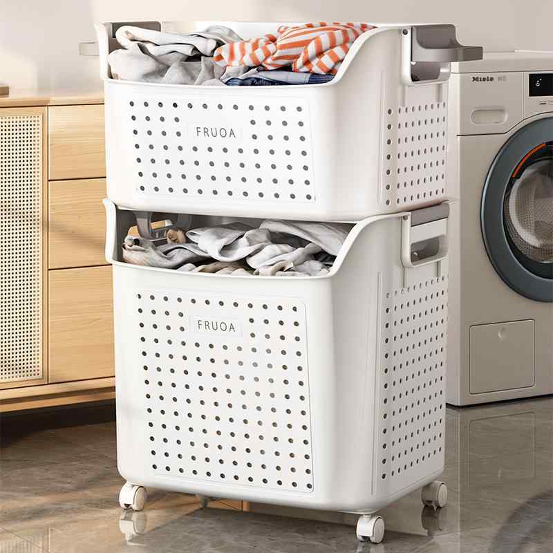 ランドリーバスケット 洗濯かご 脱衣かご 汚れた衣類 収納 ランドリーボックス おもちゃ箱 プラスチック製 大小 2サイズ