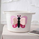 収納かご ランドリーバスケット 立体バタフライ コットンロープ 綿 洗濯かご 脱衣かご 持ち手付き 防塵 シンプル(x100)