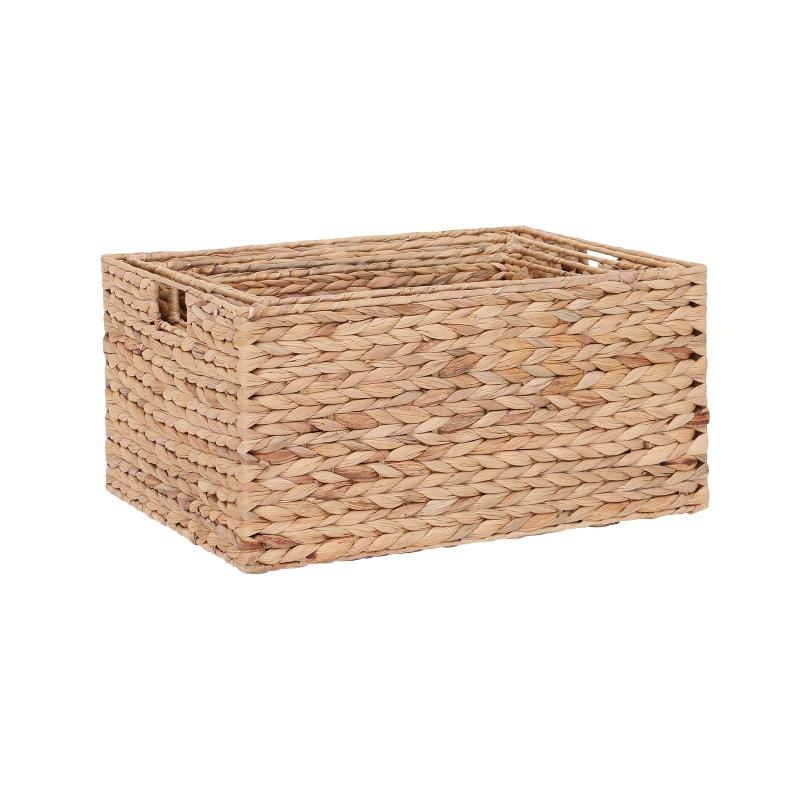 収納かご レディース メンズ 5点セット 持ち手付き 雑物 衣類 おもちゃ 柳編み 草編み ランドリーバスケット 寝室 浴室 長方形(x5)