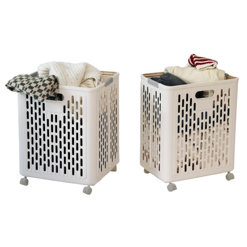 ランドリーバスケット キャスター付き 折りたたみ 汚れた衣類 収納 洗濯かご 浴室 脱衣所(x10)