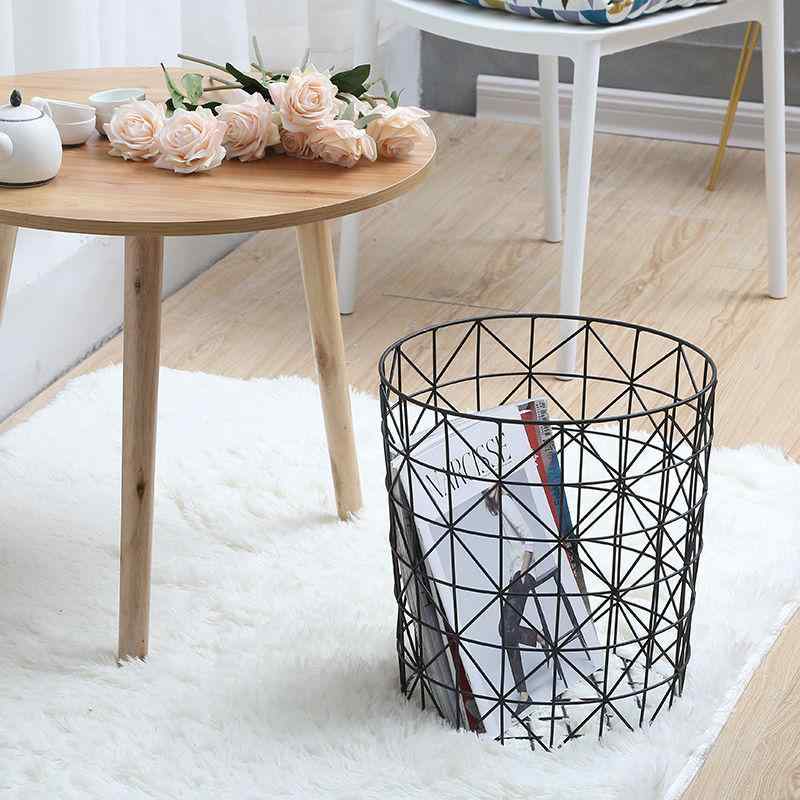 収納用品 ランドリーバスケット アイアン 衣類収納 おもちゃ収納 雑貨収納 シンプル 北欧風 グレー ブ..