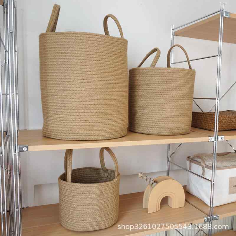 収納ボックス レディース メンズ 麻製 ランドリーバスケット 衣類 おもちゃ 雑貨 収納 大容量 円筒形 北欧風 アメリカン