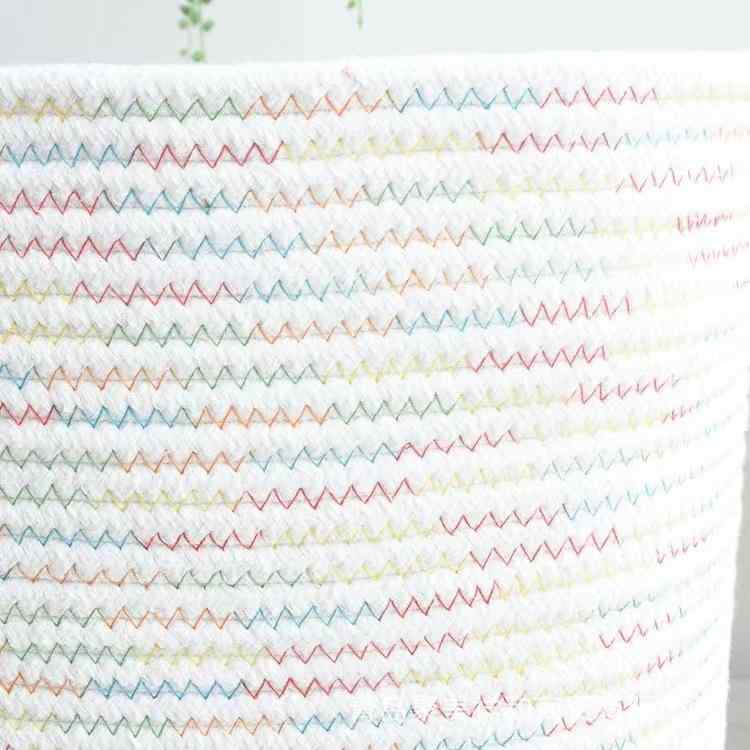 収納かご レディース メンズ コットンロープ バスケット 折りたたみ 大容量 おもちゃ箱 ランドリーボッ..