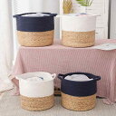 収納かご レディース 綿ロープ バスケット ランドリーバスケット おもちゃ 衣類 収納ボックス 脱衣かご タオル ストック 整理 田園風 雑貨 小物入れ(x10...